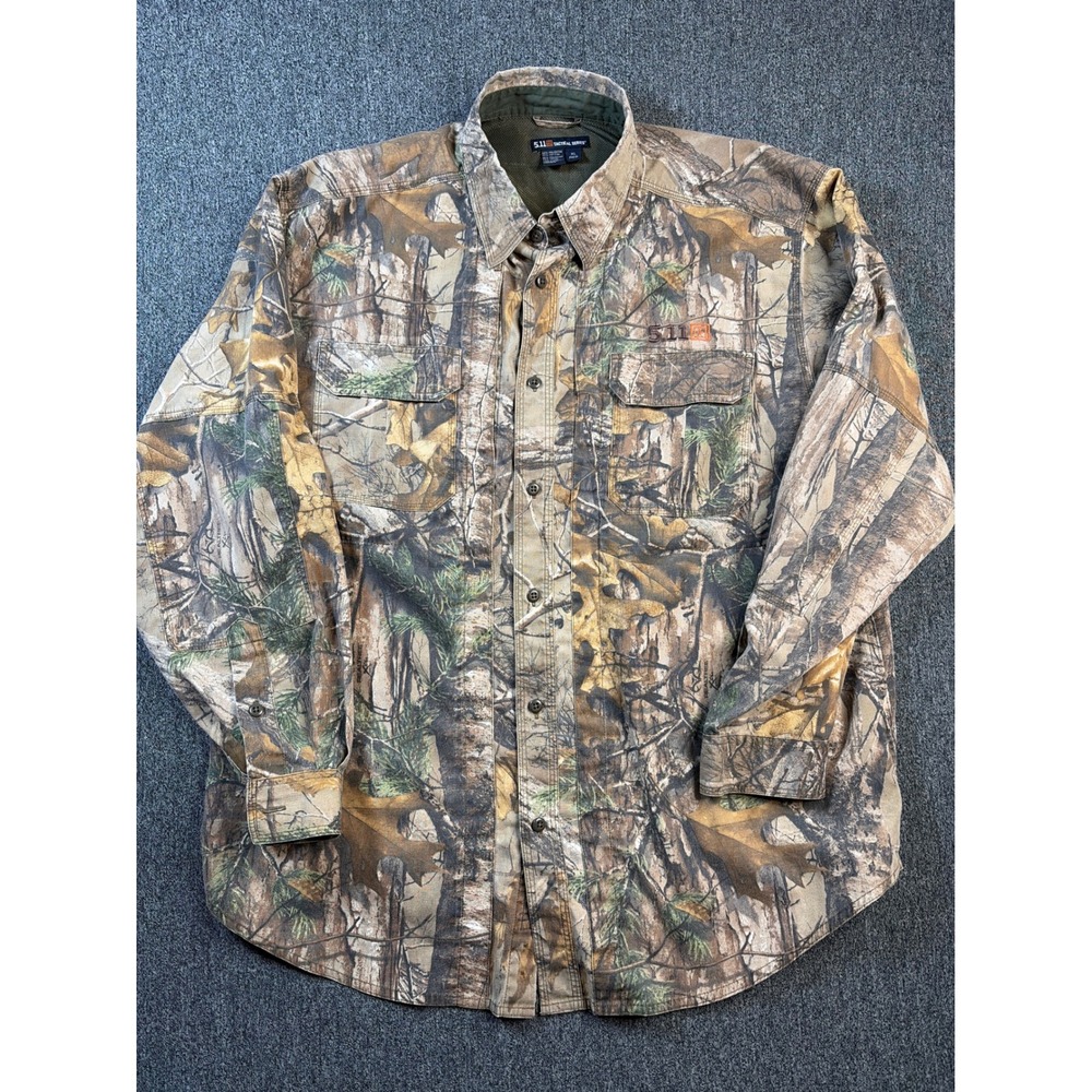 5.11 Tactical Series Realtree Camo Button Down Shirt Mens XL Long Sleeve Vented